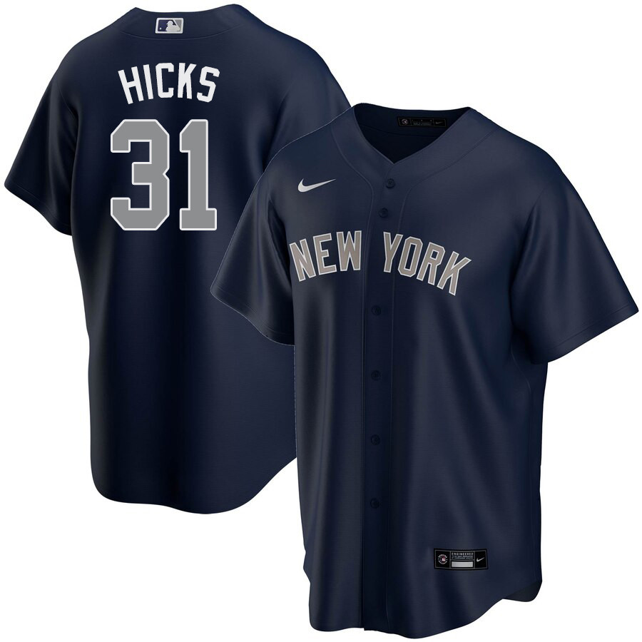 2020 Nike Men #31 Aaron Hicks New York Yankees Baseball Jerseys Sale-Navy